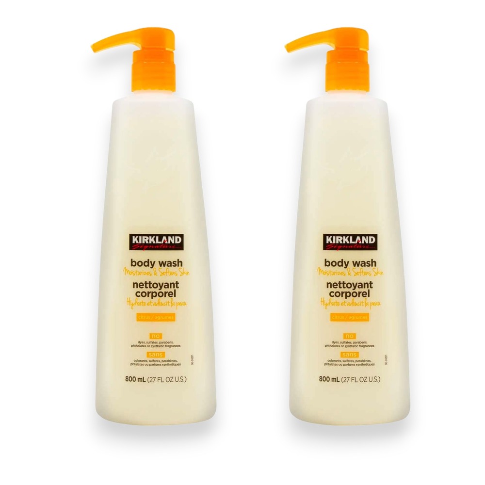 Kirkland Natural Citrus Body Wash 2 Count, 27 fl oz Bottles, Gentle & Refreshing